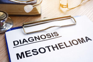 clipboard with mesothelioma diagnosis